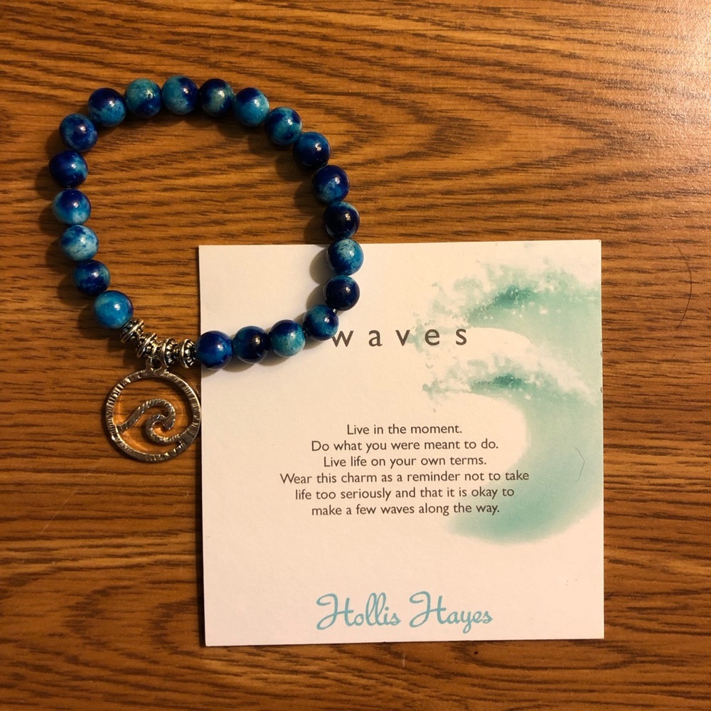 Hollis Hayes Silver Wave Beaded Bracelet